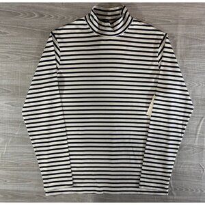 Mr P Stripe Turtleneck Nautical pullover jersey size M color blue white NWT